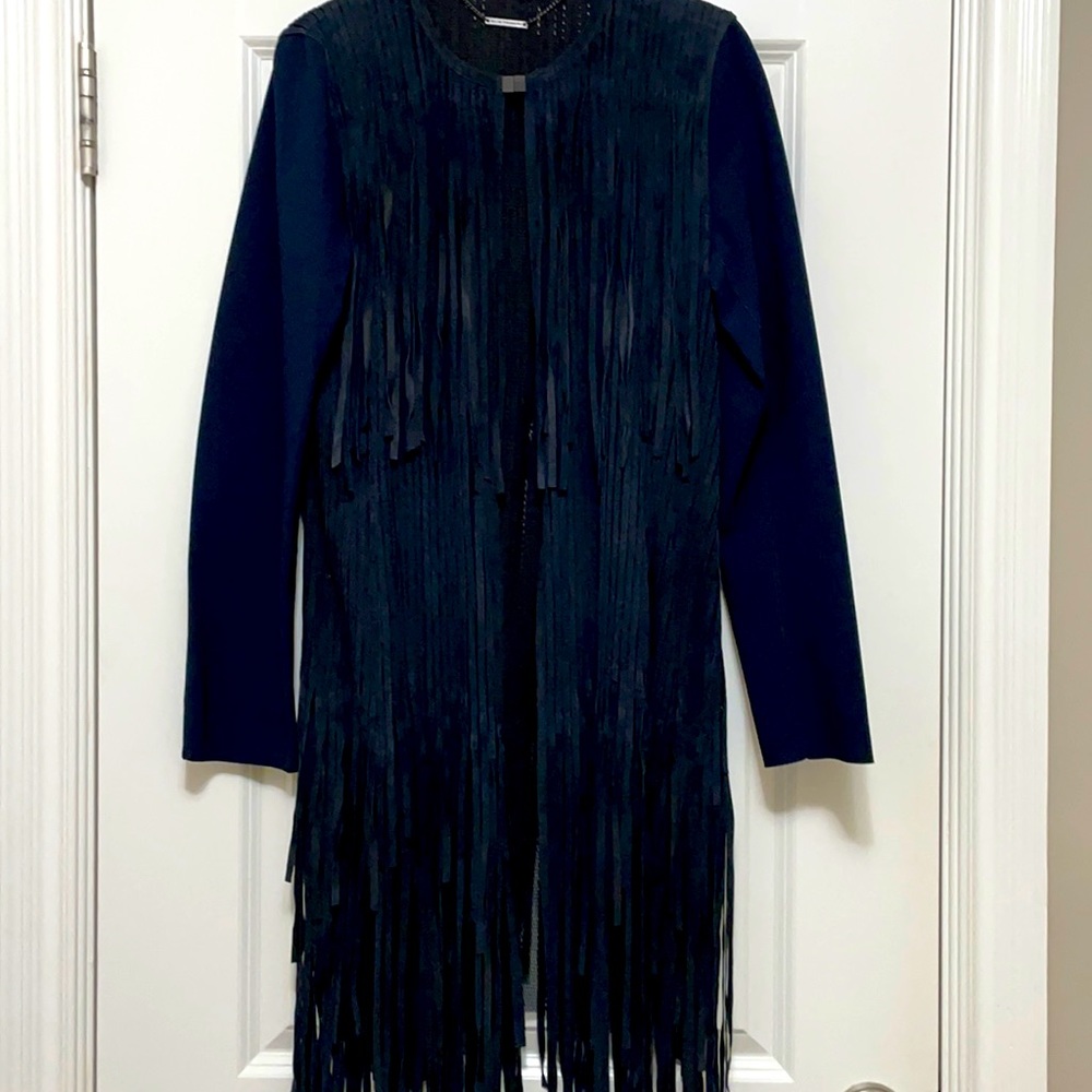 Women’s Navy Suede Elie Tahari Jacket
